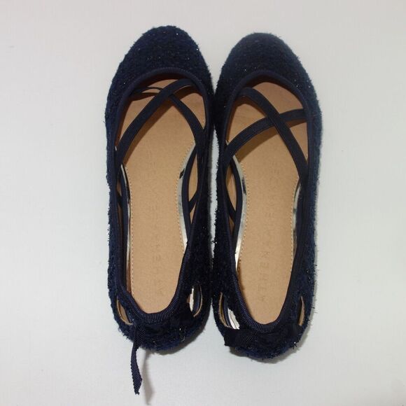 NEW Athena Alexander Blue Tweed Strap Ballet Flat Shoes Saint Paul Women's 7.5 - Picture 7 of 8